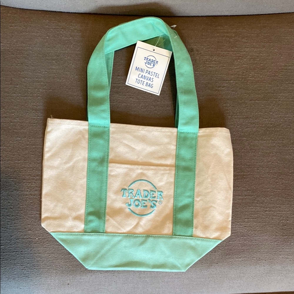 NWT Trader Joe’s Easter mini pastel Easter canvas tote